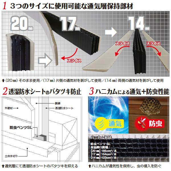 法人限定】日本住環境 防虫ベンツSL 通気層換気 40本入 V-BVSL21