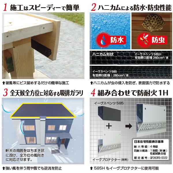 法人限定】日本住環境 イーウ゛スベンツ585 軒裏換気 20本入 V 法人限定】日本住環境 イーウ゛スベンツ585 軒裏換気 20本入 V
