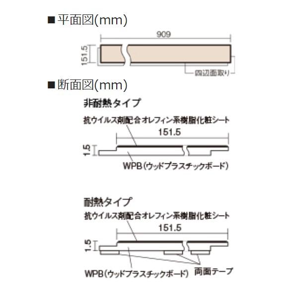 ウスイータ 1.5mm厚 USUI-TA ホワイトオニックス 専用両面テープセット XKERSVY パナソニック  リフォーム フロア｜unimoku｜03