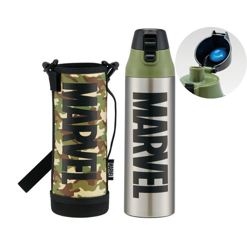 スケーター マーベル ボトルカバー付き直飲みステンレスボトル 990ml