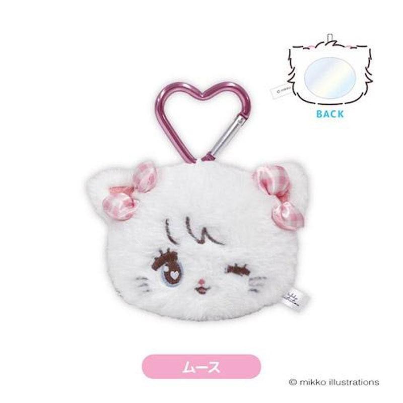 mikko illustrations カラビナ付き もふもふミラーマスコット ミッコ