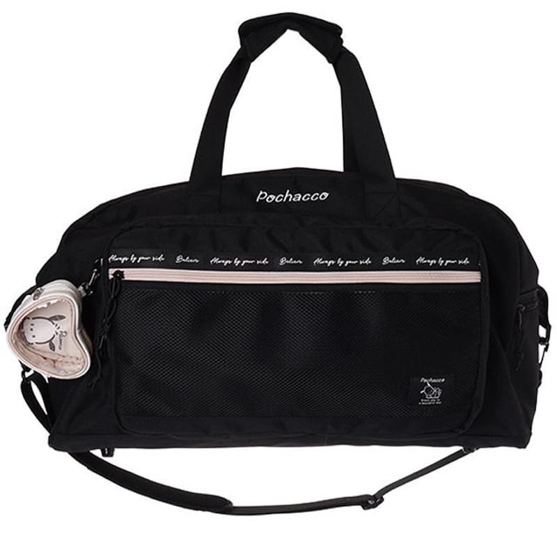 【段階的価格変動商品】サンリオ ボストンバッグ クロミ シナモロール ポチャッコ H33×W56×D26cm 50L 810g Sanrio ポリ メッシュ ハートポーチ付