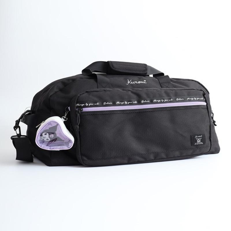 【段階的価格変動商品】サンリオ ボストンバッグ クロミ シナモロール ポチャッコ H33×W56×D26cm 50L 810g Sanrio ポリ メッシュ ハートポーチ付