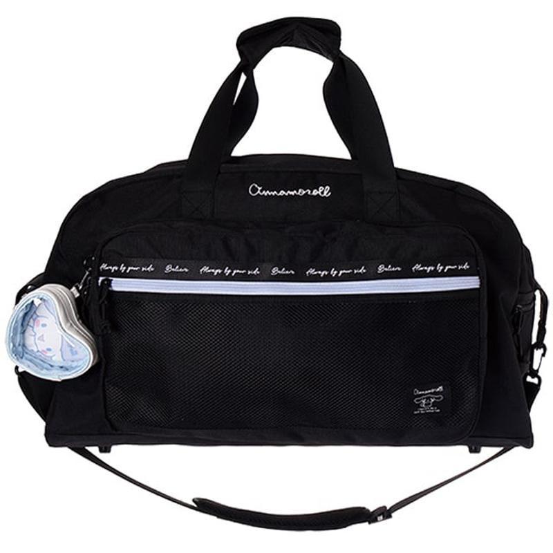 【段階的価格変動商品】サンリオ ボストンバッグ クロミ シナモロール ポチャッコ H33×W56×D26cm 50L 810g Sanrio ポリ メッシュ ハートポーチ付