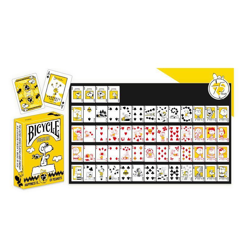 PEANUTS スヌーピー バイスクルトランプ ピーナッツ75周年 63mm×88mm