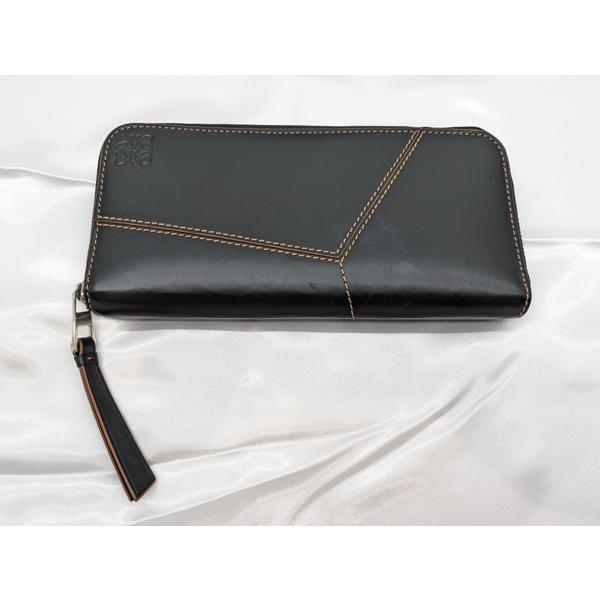 LOEWE】C510U46X03 パズル ステッチ オープン ウォレット☆AB品 