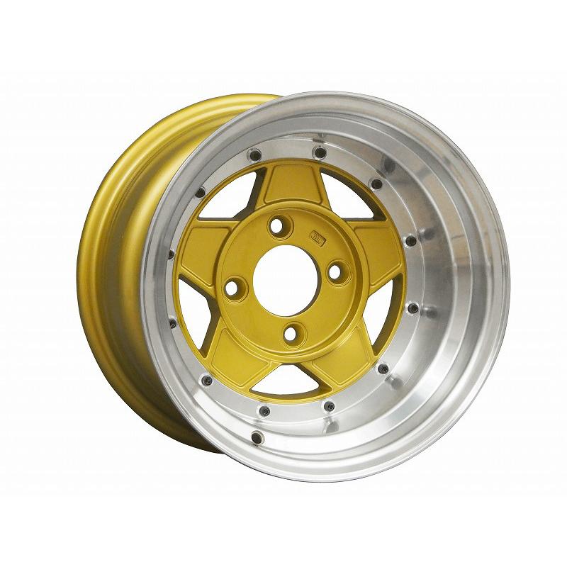 [コーリン]旧車 復刻版 フォーカスレーシングファイブ ホイール 14インチ［-25_1490_114.3-4H_ゴールド］(4本セット)