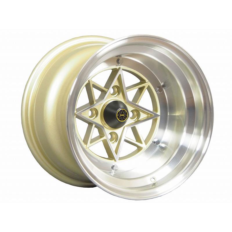 スターシャーク14インチ シルバーゴールド ホイール 2個セット スターシャーク アルミ ホイール 2本 14×6J 38 ゴールド