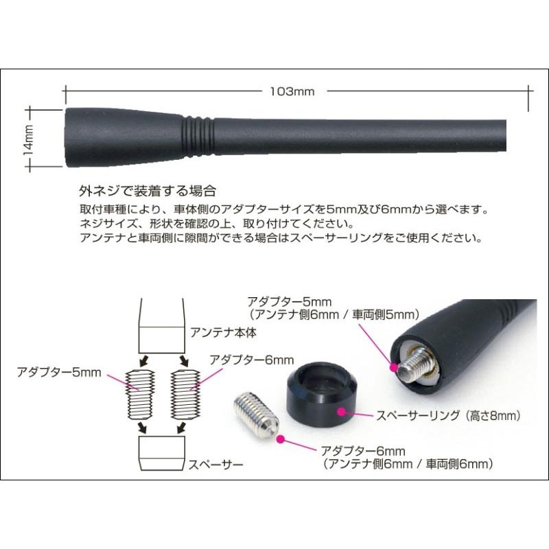 CUSCO]ZC6 BRZ用ショートアンテナ(ブラック)【00B 809 BB】 : ユニオン