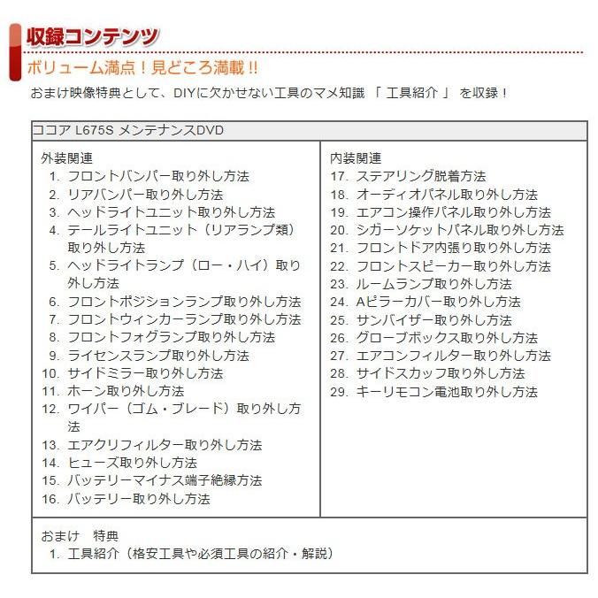 MKJP]L675S ミラココア編 整備マニュアル DIY メンテナンスDVD
