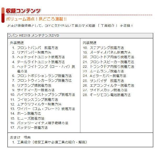 HE21S アルトラパン編 整備マニュアル DIY メンテナンスDVD : ユニオン