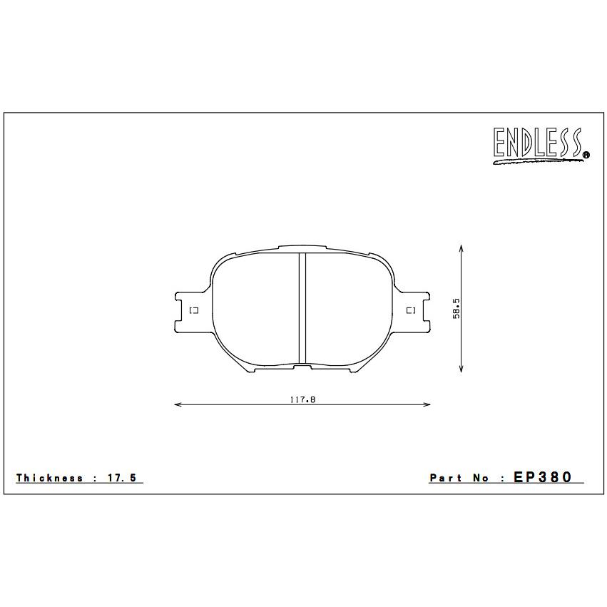 [ENDLESS×SSS]AZT240_ZZT245 アリオン(1800〜2000cc / H13/12 - H19/05)フロント用エンドレスブレーキパッド[EP380]