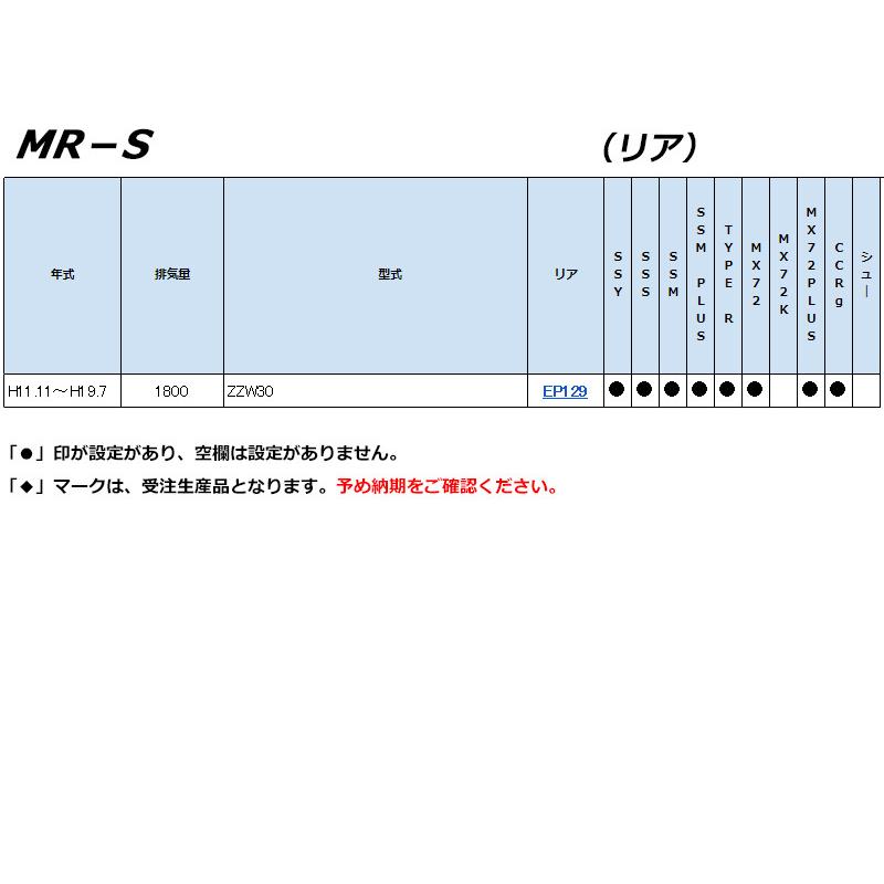 [ENDLESS×MX72_PLUS]ZZW30 MR-S用エンドレスブレーキパッド［MX72からさらに進化］_2