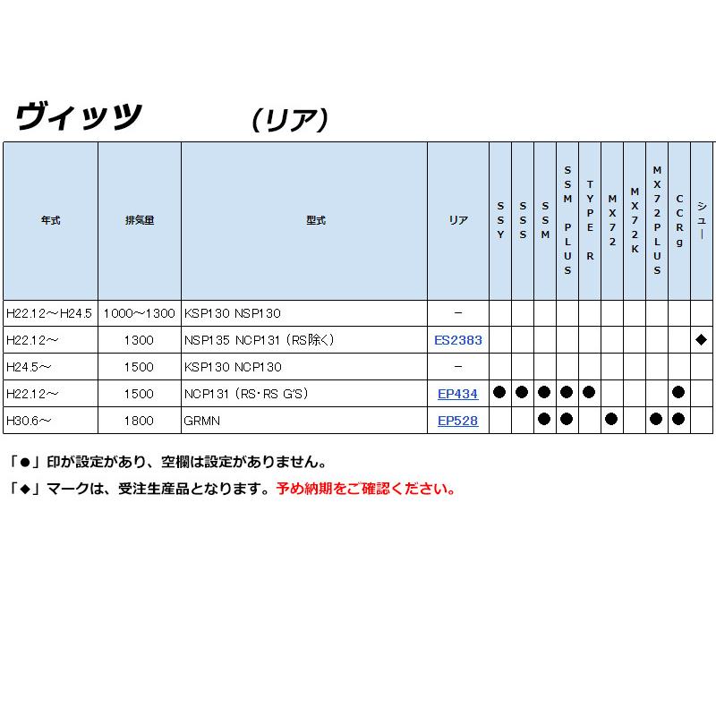 [ENDLESS×MX72_PLUS]130系 ヴィッツ(H22.12〜)用エンドレスブレーキパッド［MX72からさらに進化］の画像