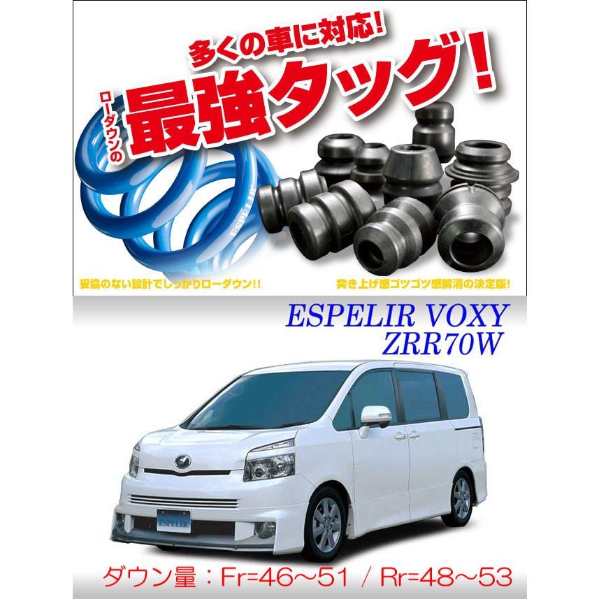 [ESPELIR]ZRR70W ヴォクシー(2WD/2.0L)用スーパーダウンサス+バンプラバー