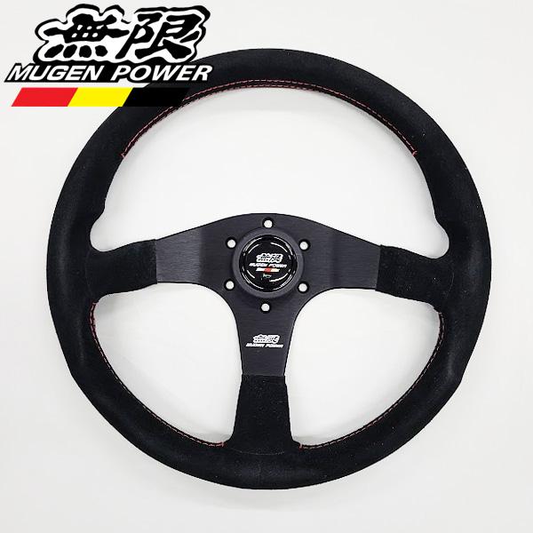 無限 ステアリング 正規品 中古 53100-XG8-K1S0 ハンドル φ35 無限-MUGEN-]ステアリングホイールハンドル 35φ×3スポーク(スエード