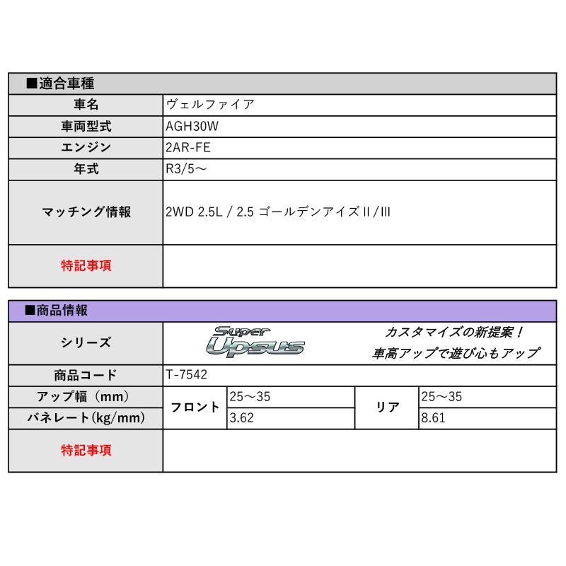 [エスペリア]AGH30W ヴェルファイア(2WD 2.5L_R3/5〜)用スーパーアップサスの画像