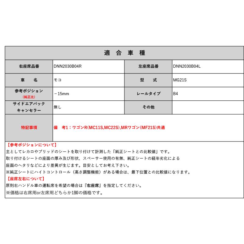 [レカロAM19]MG21S モコ用シートレール(4ポジション)[N SPORT製][保安基準適合]｜unionproduce｜02