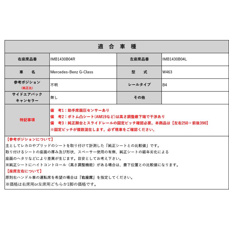 レカロSR#_L#系]W463 メルセデス ベンツ Gクラス(固定ピッチ：左右250