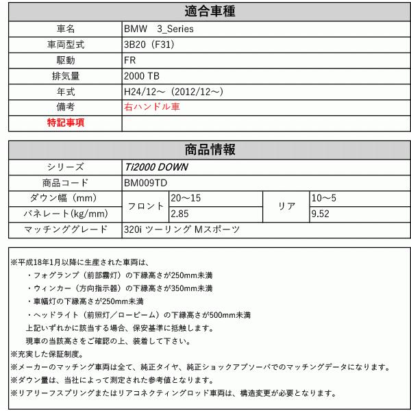 RS-R_Ti2000 DOWN]3B20(F31) BMW 3シリーズ_320i ツーリング Mスポーツ