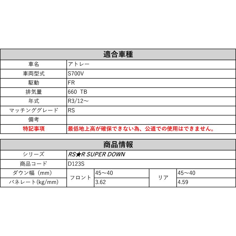 RS-R_RS☆R SUPER DOWN]S700V アトレー_RS(2WD_660 TB_R3/12〜)用競技