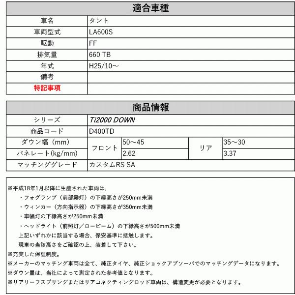 RS-R_Ti2000 DOWN]LA600S タント_カスタムRS SA(2WD_660 TB_H25/10