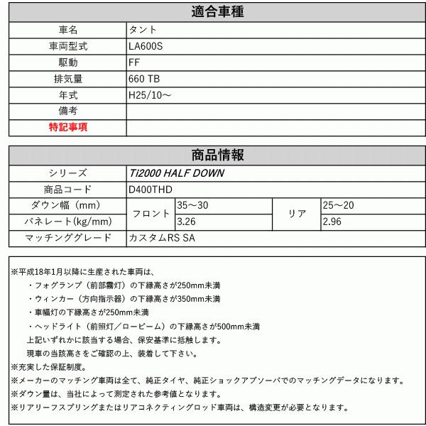 RS-R_Ti2000 HALF DOWN]LA600S タント_カスタムRS SA(2WD_660 TB_H25