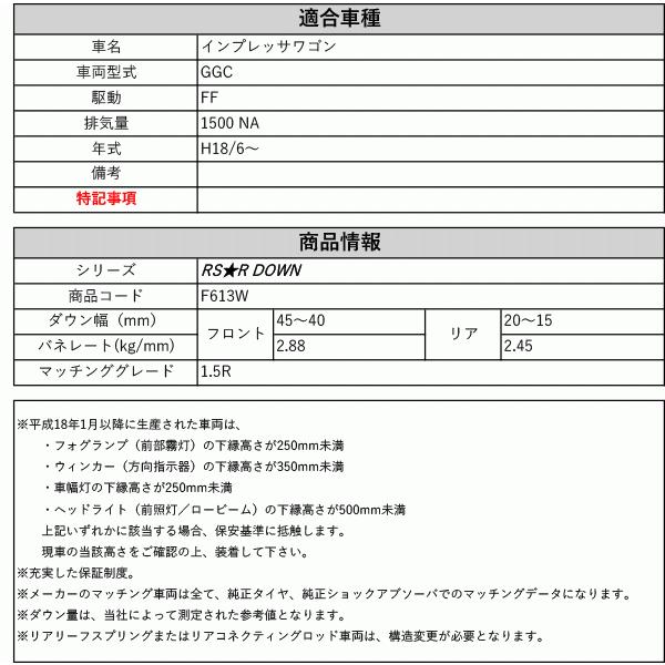 RS-R_RS☆R DOWN]GGC インプレッサワゴン_1.5R(2WD_1500 NA_H18/6〜)用