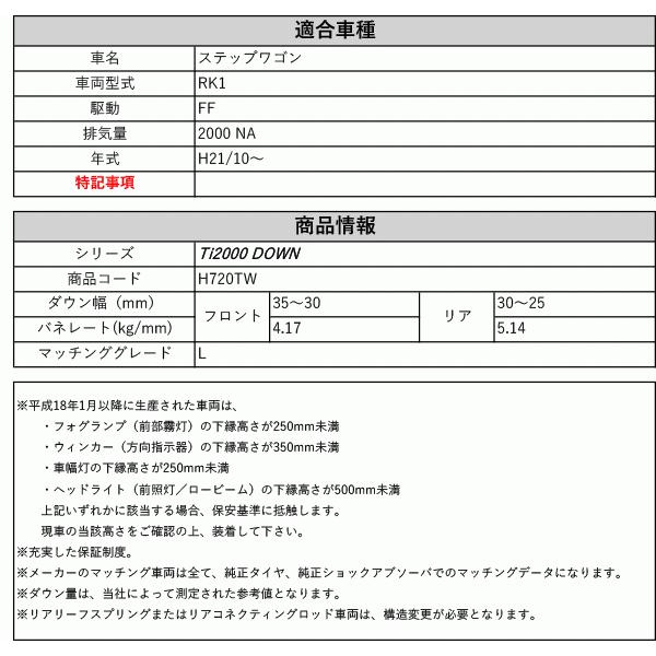 RS-R_Ti2000 DOWN]RK1 ステップワゴン_L(2WD_2000 NA_H21/10〜)用車検