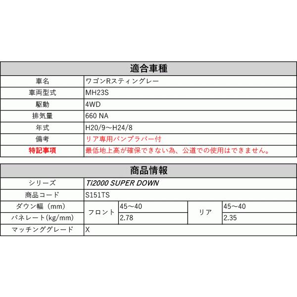 RS-R_Ti2000 SUPER DOWN]MH23S ワゴンRスティングレー_X(4WD_660