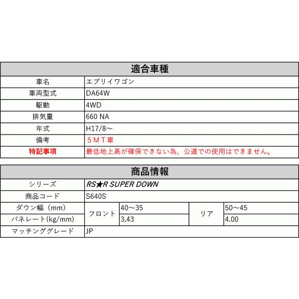 RS-R_RS☆R SUPER DOWN]DA64W エブリイワゴン_JP_5MT車(4WD_660 NA_H17