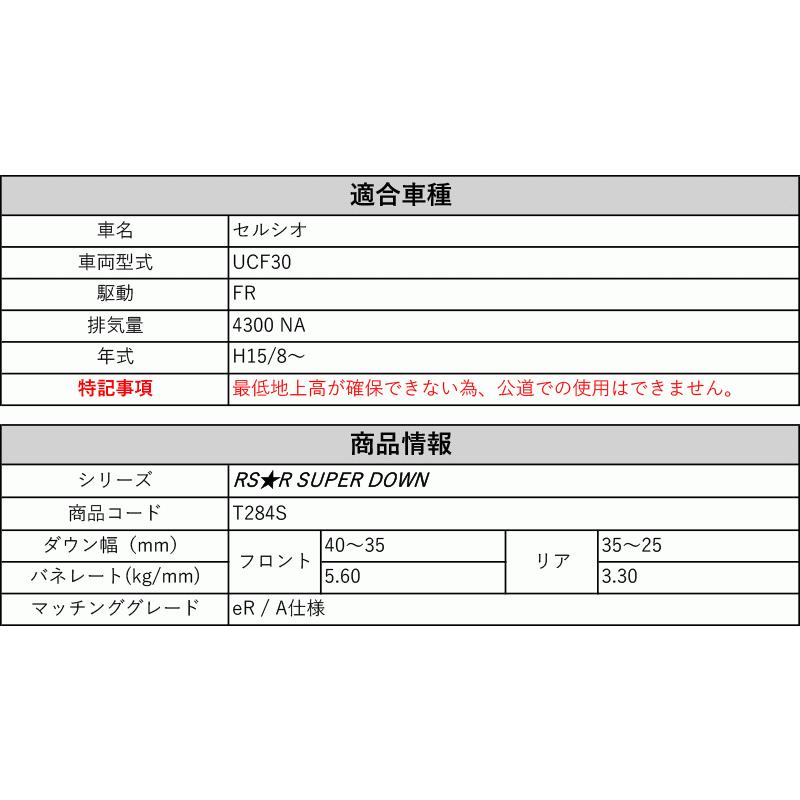 RS-R_RS☆R SUPER DOWN]UCF30 セルシオ_eR / A仕様(2WD_4300 NA_H15/8