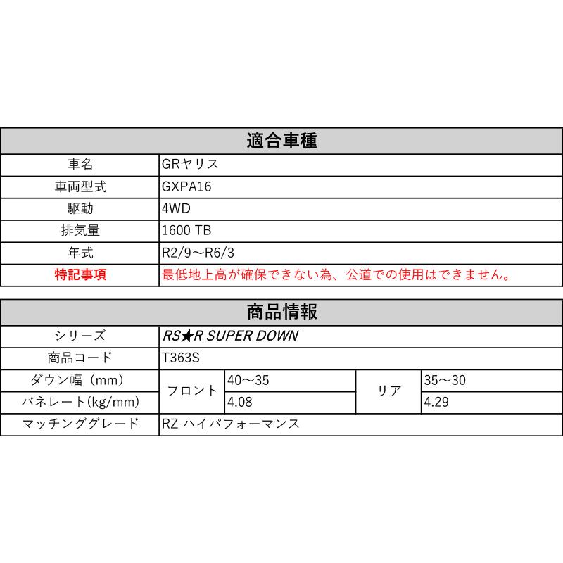 「ながとも似？」 GRヤリス前期RS★R SUPER DOWN T363S ながとも似？」 GRヤリス前期RS☆R SUPER DOWN T363S RSR RS☆