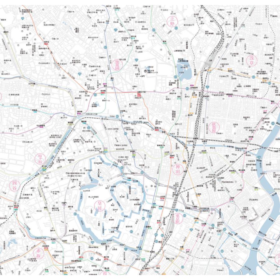 My Map TOKYO 東京白地図【東京中心部図&23区図】路線図・行程計画表・メトロ駅索引付き｜uniplan0128｜02