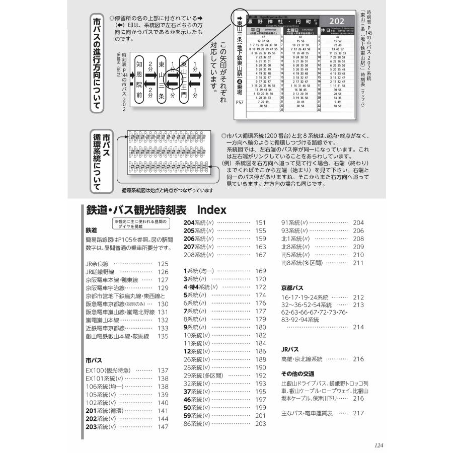 京都観光のりもの案内 「乗る&歩く京都編 2025〜2026」(約490の時刻表