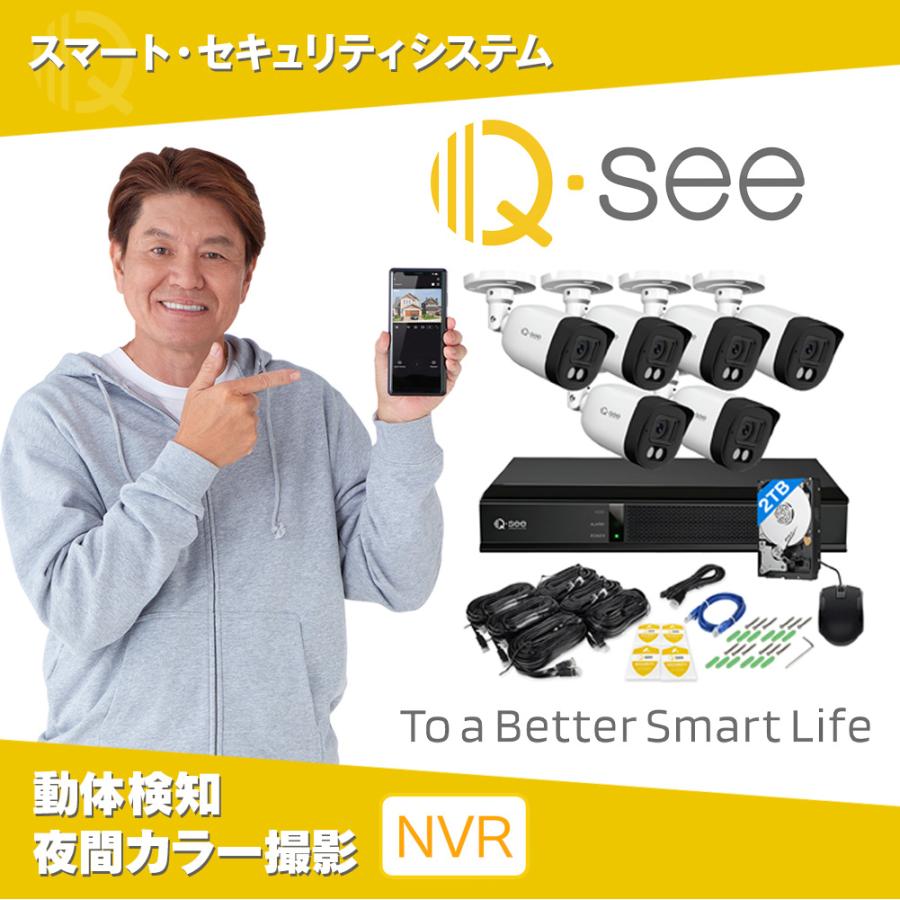 Q-see セキュリティカメラ 8ch NVRレコーダー 2TB搭載 スポット