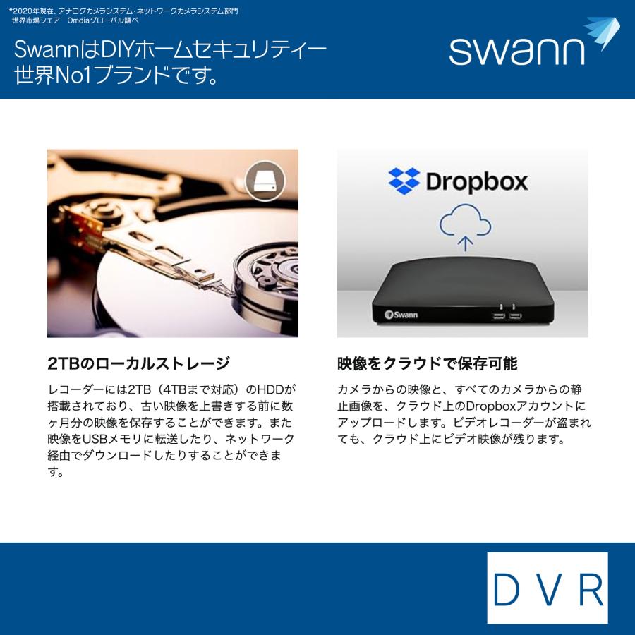 Swann 4CH DVRシステム 1TB 防犯カメラ SWDVK-446804 Amazon.co.jp: 【日本正規代理店】Swann セキュリティカメラ 4CH