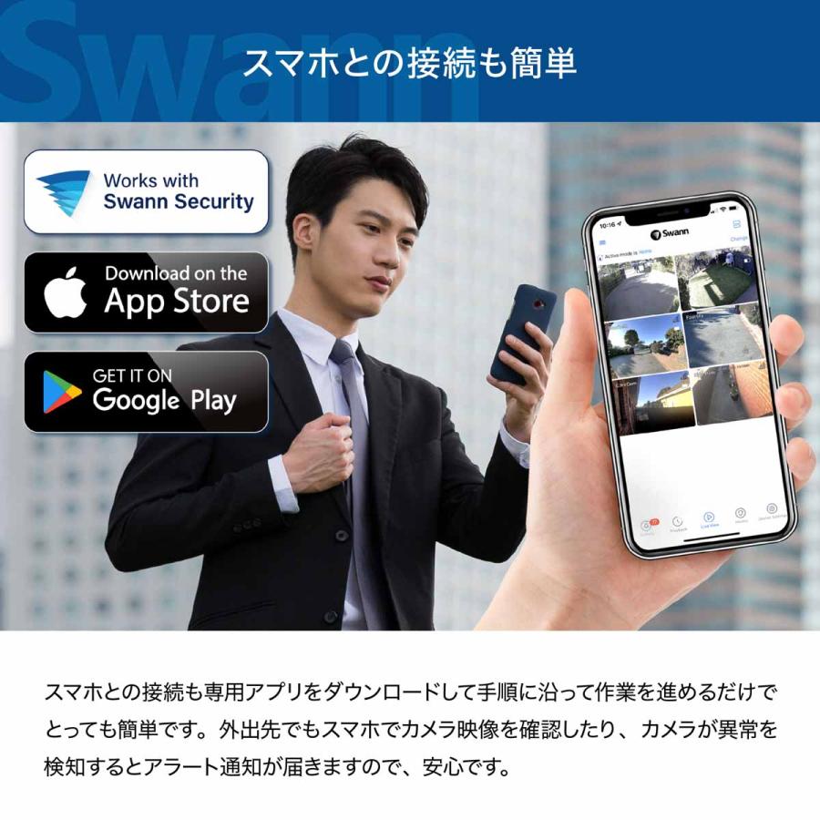 Swann 防犯カメラ 12台セット 屋外 屋内対応 NVRレコーダー 16ch 4TB