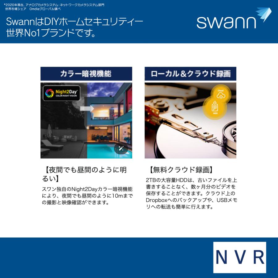 Swann（防犯） Swann セキュリティカメラ NVR 4K 800万画素