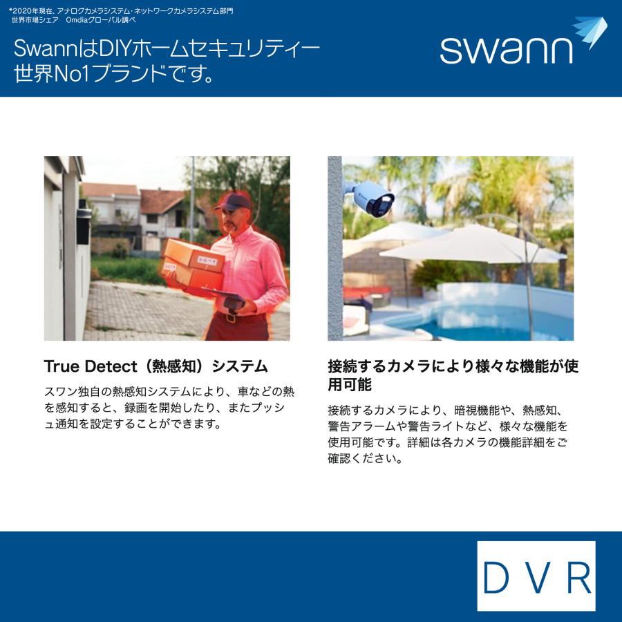 Swann セキュリティカメラ DVRレコーダー 8ch 2TB搭載 4K 防犯カメラ