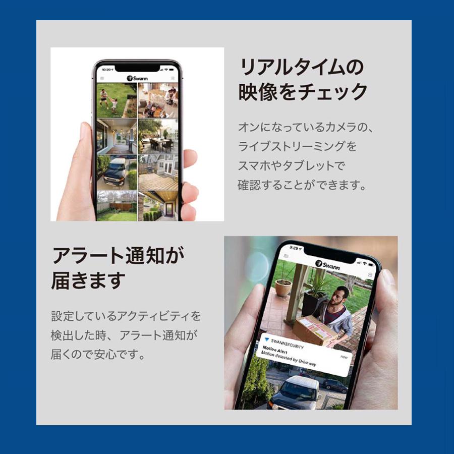 Swann セキュリティカメラ DVRレコーダー 8ch 2TB搭載 4K 防犯カメラ