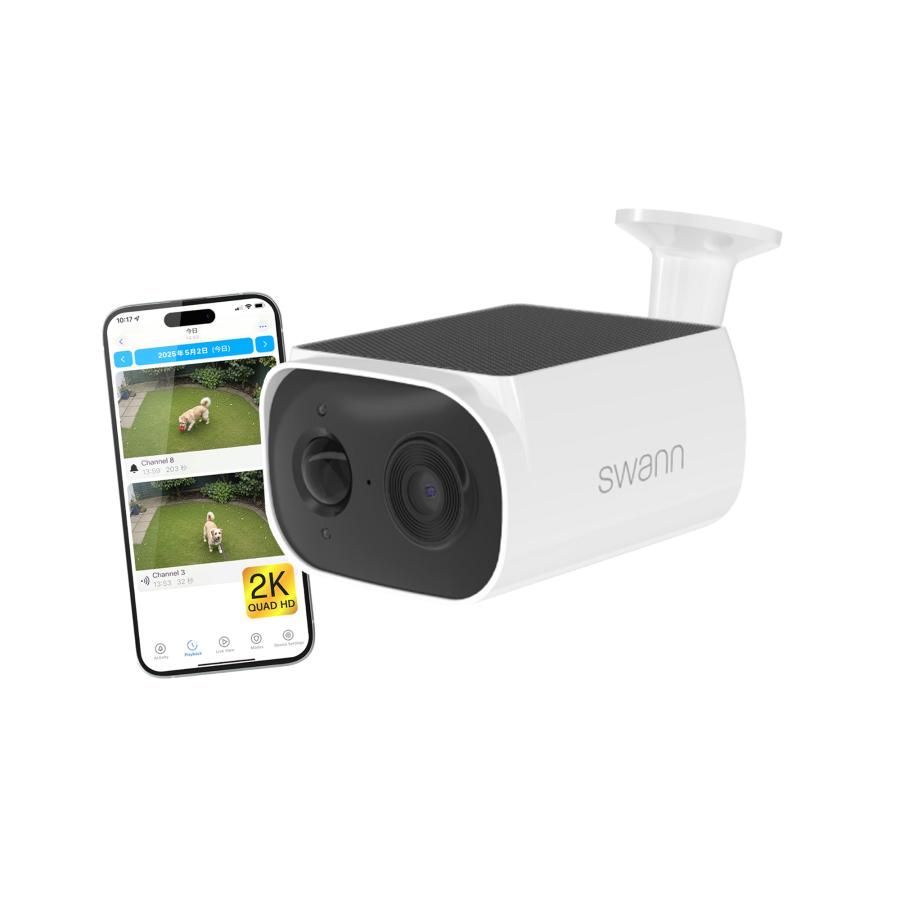 Swann セキュリティカメラ 2台セット 完全ワイヤレス フルHD Swann（スワン）2K Wi-Fi バッテリー駆動 セキュリティカメラ 2個