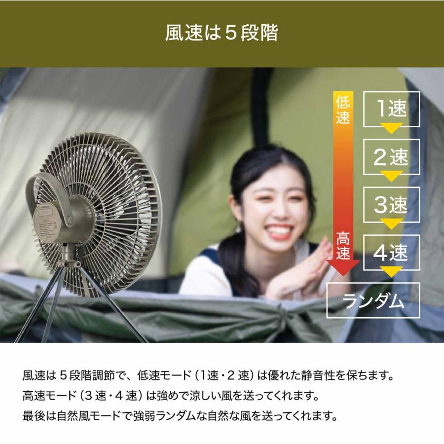 充電式 コードレスファン LEDライト付き Type-C充電 小型ファン アウトドア サーキュレーターコードレス ファン 照明 吊り上げ 携帯ファン リモコン付き |  | 05