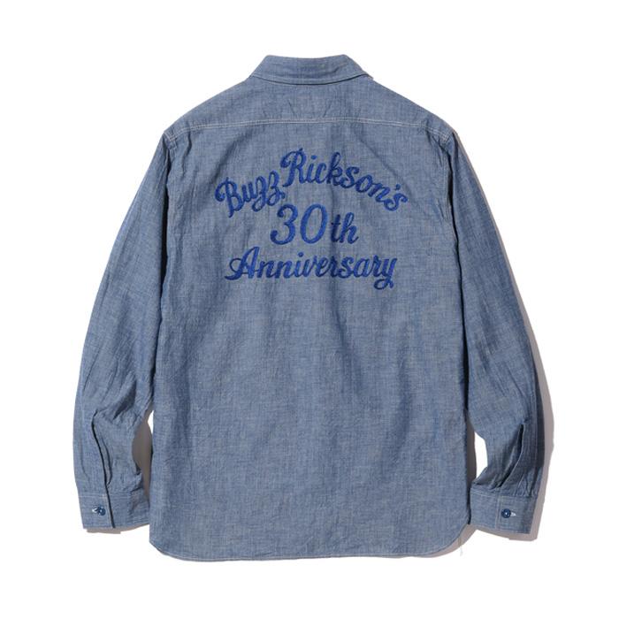 【希少】Buzz Rickson's 30周年記念 長袖シャツ BUZZ RICKSON'S バズリクソンズ Lot No.BR29184/BLUE CHAMBRAY WORK