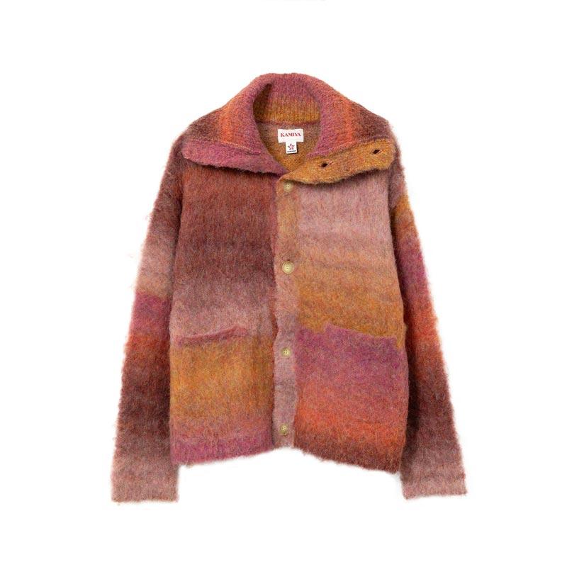 KAMIYA カミヤ G13JK048 Sailor-Collar Knit Jacket オレンジ KAMIYA カミヤ G13JK048 Sailor-Collar Knit Jacket オレンジ