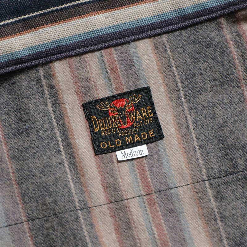 Deluxeware ストライプネルシャツ XL DELUXEWARE（デラックスウエア） HV-56 NATIVE STRIPE ネイビー