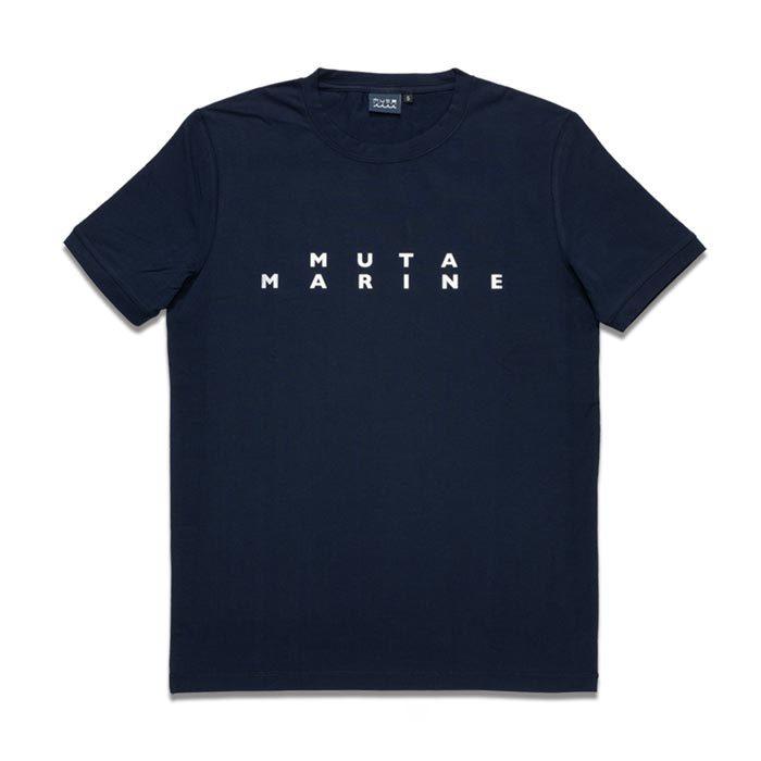 【翌日発送可能】 チープ muta MARINE ムータマリン MMAX-434268 BACK WAVE FOIL Tシャツ ロゴ ユニセックス ホワイト ネイビー プリント 2022年春夏