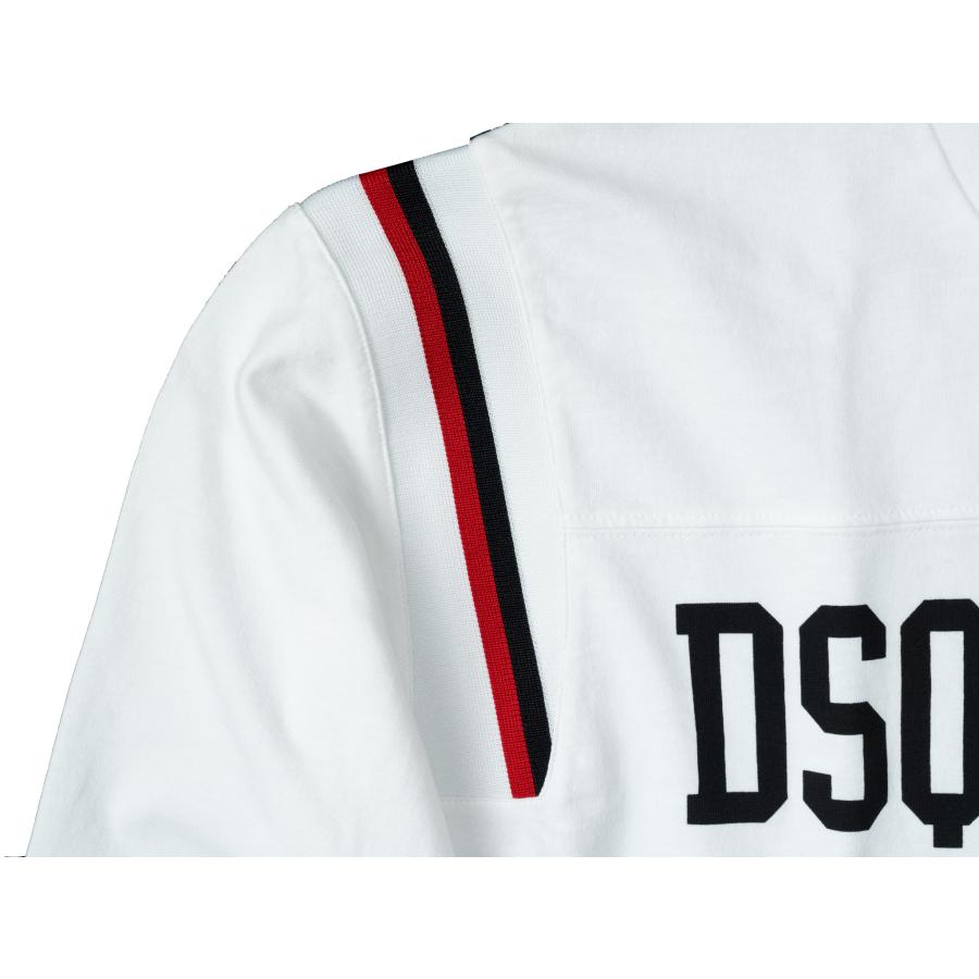 DSQUARED2 ディースクエアード s74gd1218 DSQUARED2 S74GD1218 Varsity Fit Tee ホワイト メンズ ロゴ プリント ロングTシャツ 2025年春夏 送料無料の画像