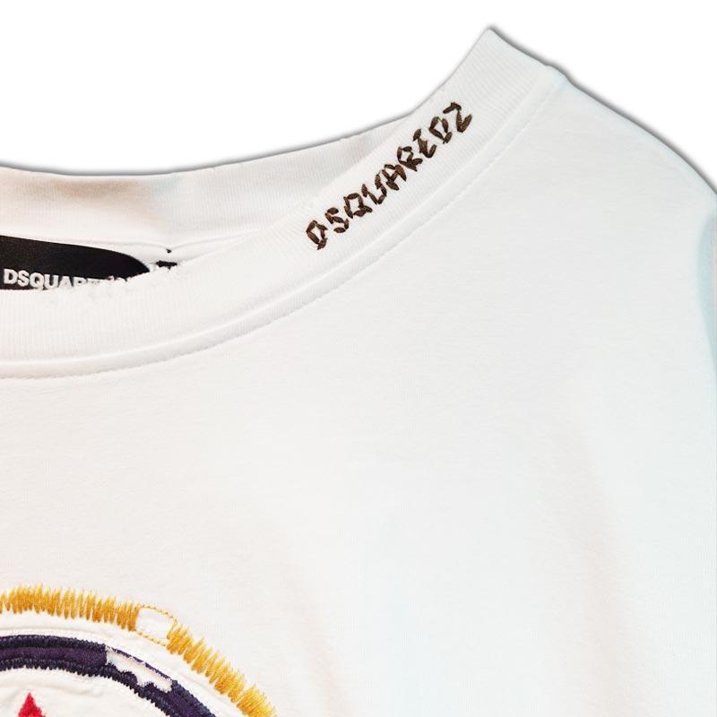 DSQUARED2 ディースクエアード S74GD1421 Washed And Destroyed Invicta Long Sleeved T-Shirt メンズ プリント 長袖 Tシャツ 2025年春夏 送料無料の画像