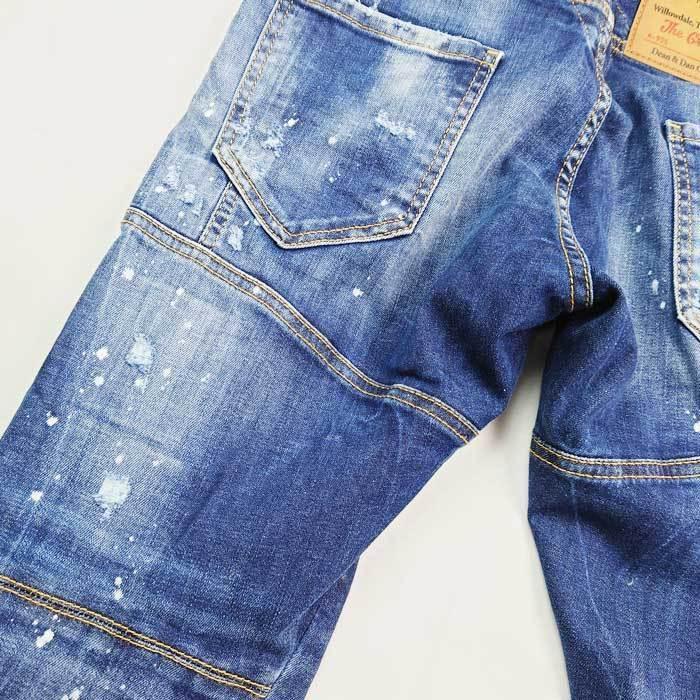 DSQUARED2 ディースクエアード S74LB1043 Dark Ripped Blue Wash Tidy 